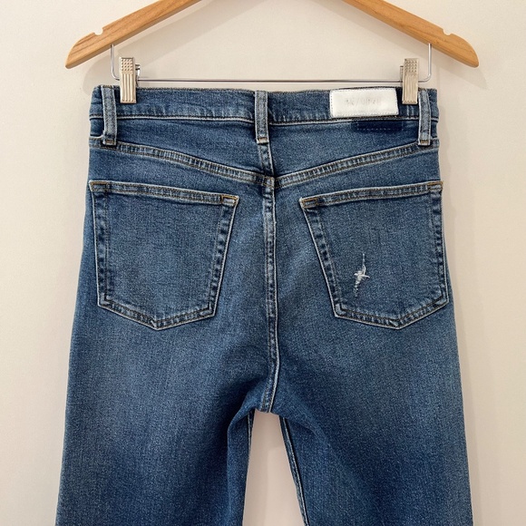 RE/DONE 70s Ultra High Rise Stove Pipe Jeans, Size 29, in Vintage Indigo Destroy - Picture 10 of 16
